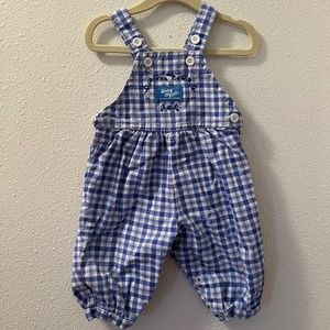 RARE Vintage Osh Kosh B’Gosh Plaid Tea Cup Overalls 6-9 Months